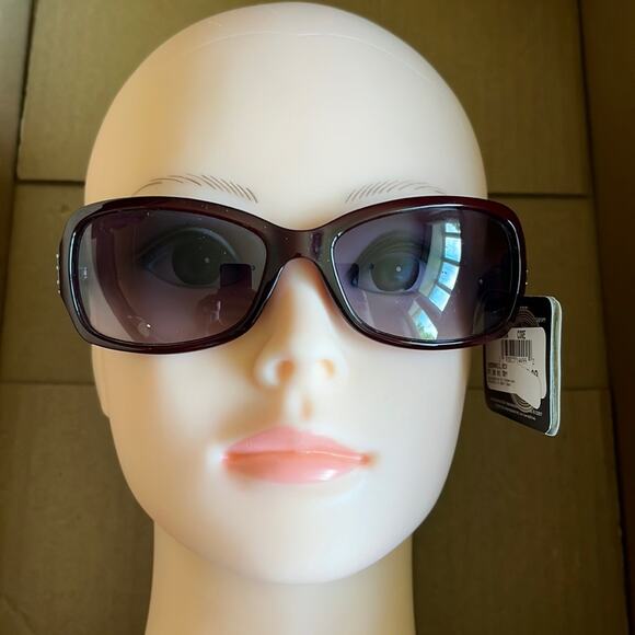 Foster Grant MaxBlock Rectangular Sunglasses Burgundy - Picture 1 of 8